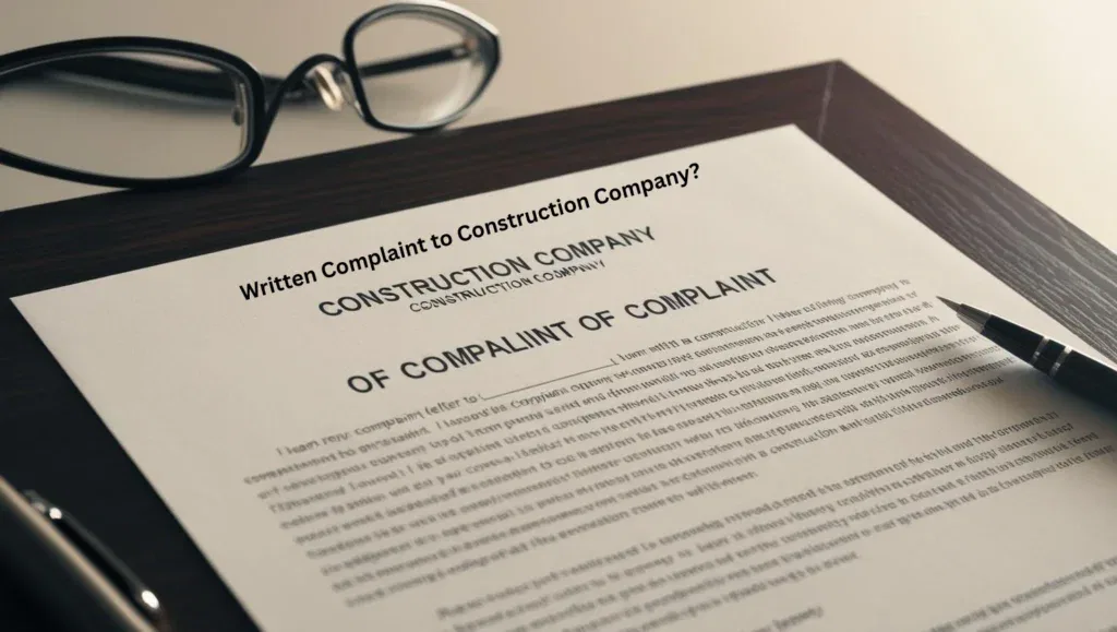 What is the Legal process For Sending A Formal Written Complaint or Kravbrev to a Construction Company?